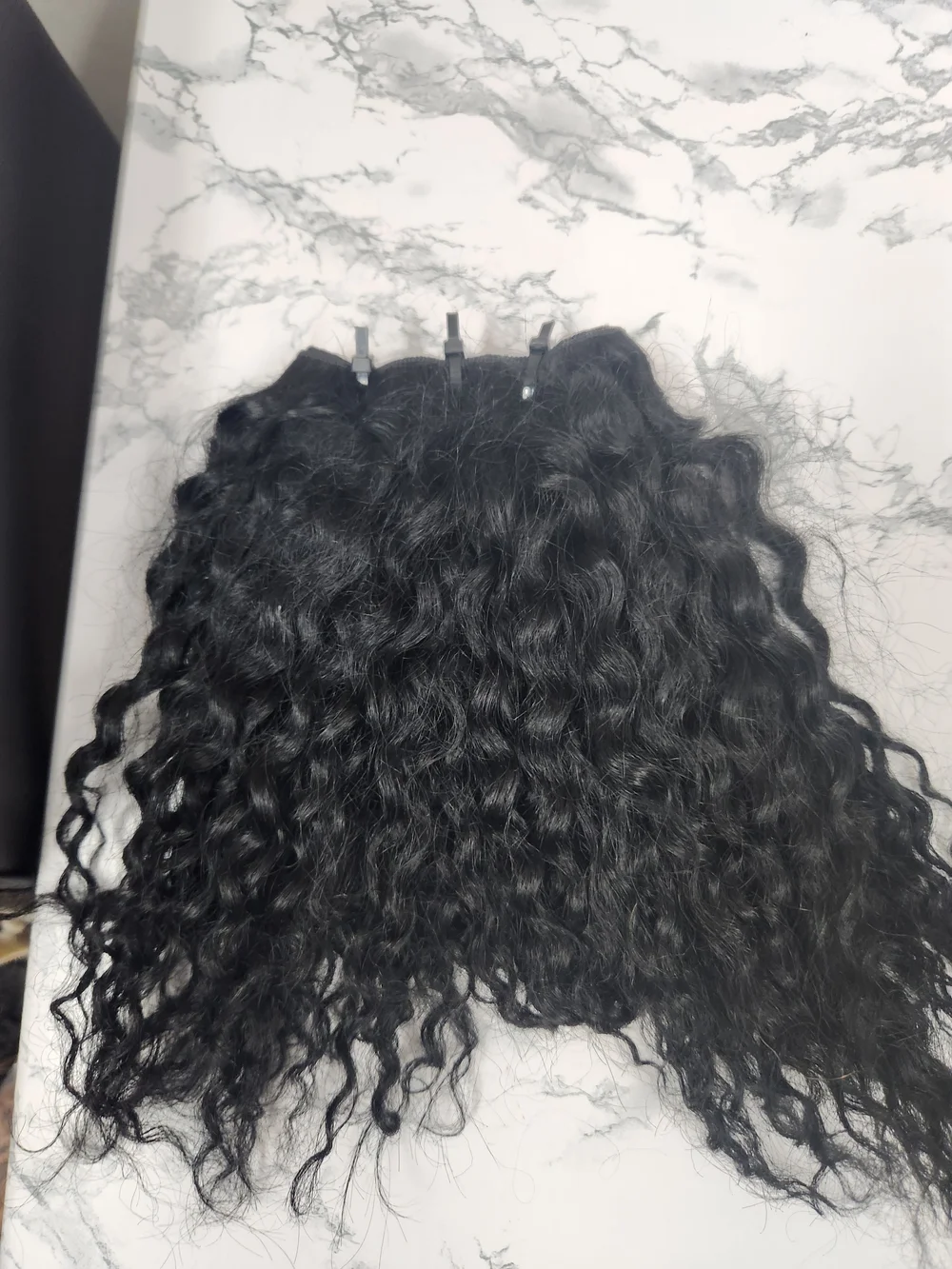 Black Curly Weft Hair Extensions - Natural-Look Volume